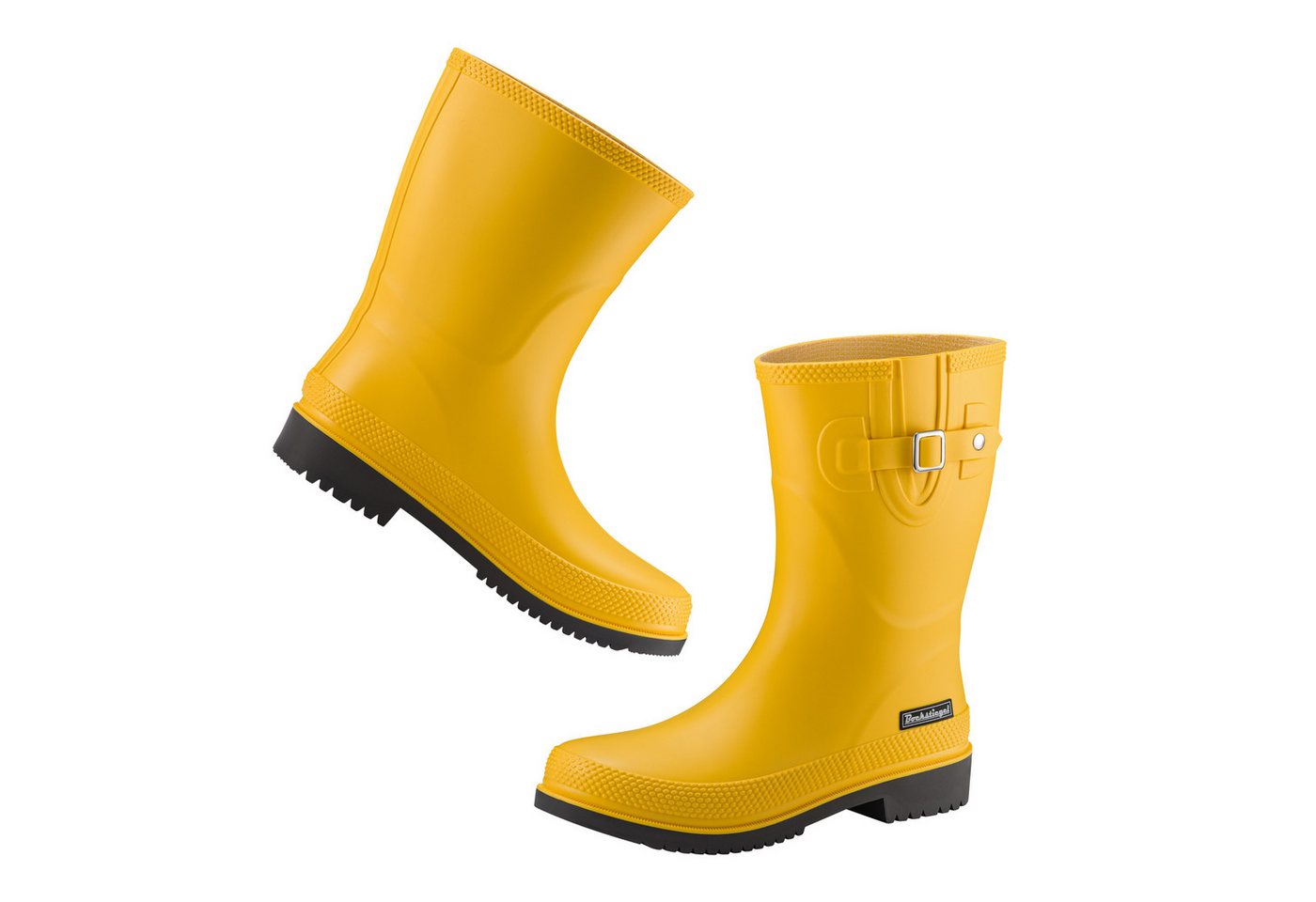 Fjordvik Spanstövlar Schlupfstiefel Mattes Finish 41 Gelb-Schwarz Gummistiefel Perfekt für die Stadt Spaziergänge Gassigehen