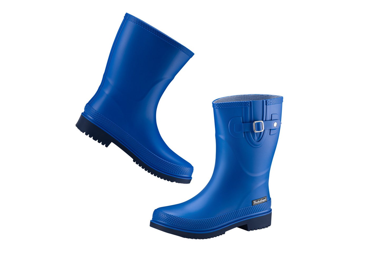 Fjordvik Spanstövlar Regenboots Edle Mattoptik 36 Blau-Schwarz Gummistiefel Perfekt für die Stadt Spaziergänge Gassigehen