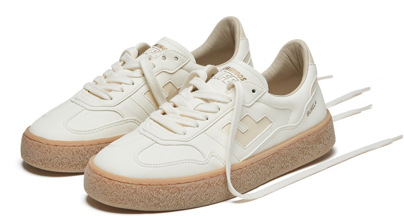 Flamingos Life BURELA BOLD Sneaker veganer Sneaker, Obermaterial aus 70% Maisresten (weiß)
