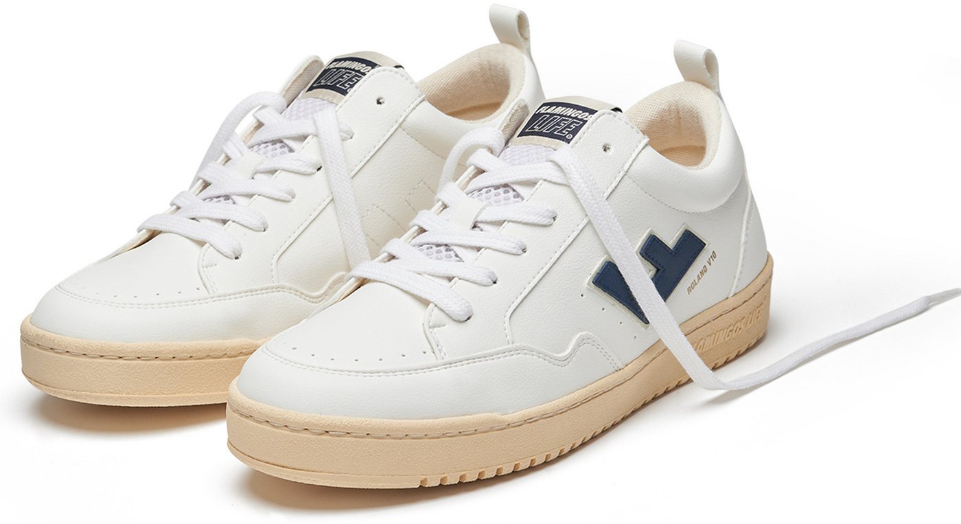Flamingos Life ROLAND V.10 Sneaker veganer Sneaker, Obermaterial aus 70% Maisresten (weiß)