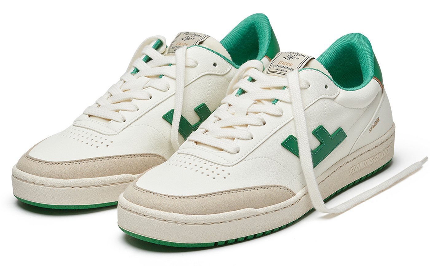 Flamingos Life STADION Sneaker vegane Sneaker, Obermaterial aus 68% Maisresten (weiß)
