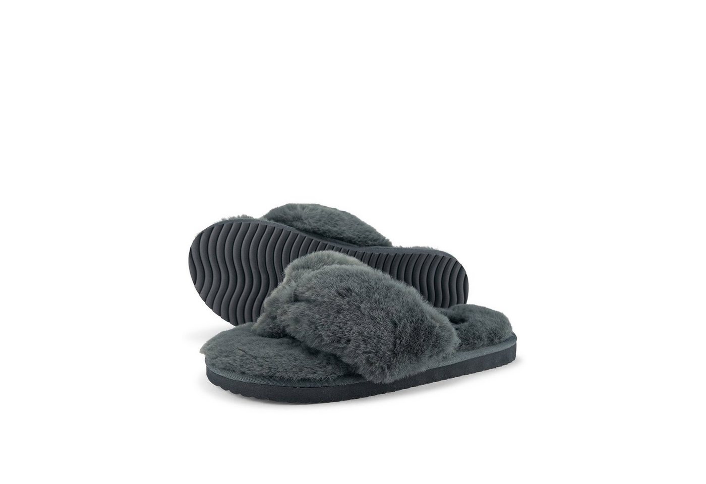 FLIP FLOP original*fur 2 Zehentrenner (grau)