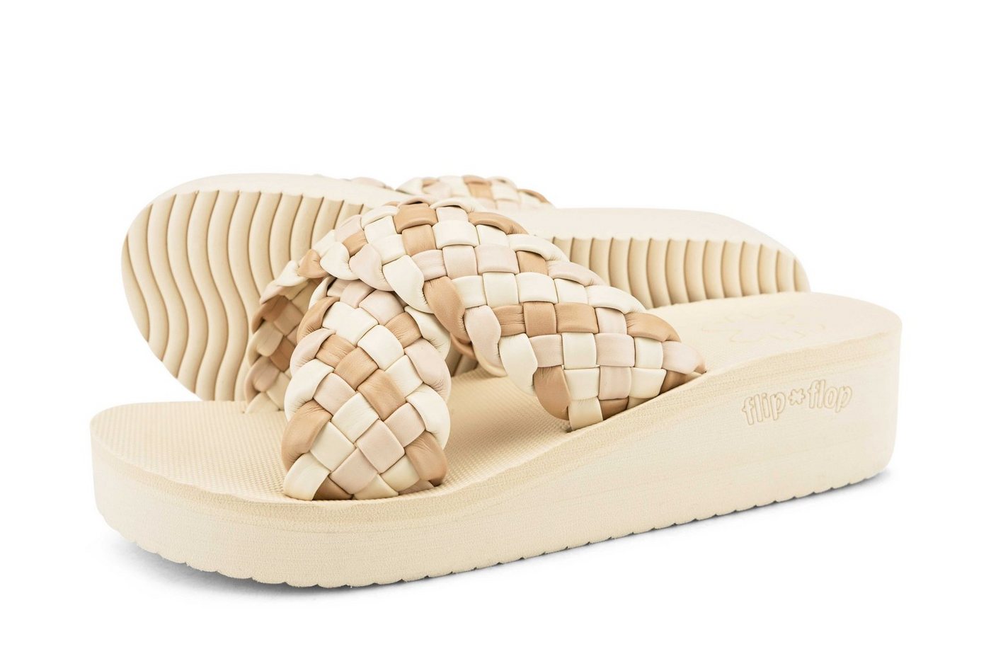 FLIP FLOP wedgy*cross Sandale (beige)