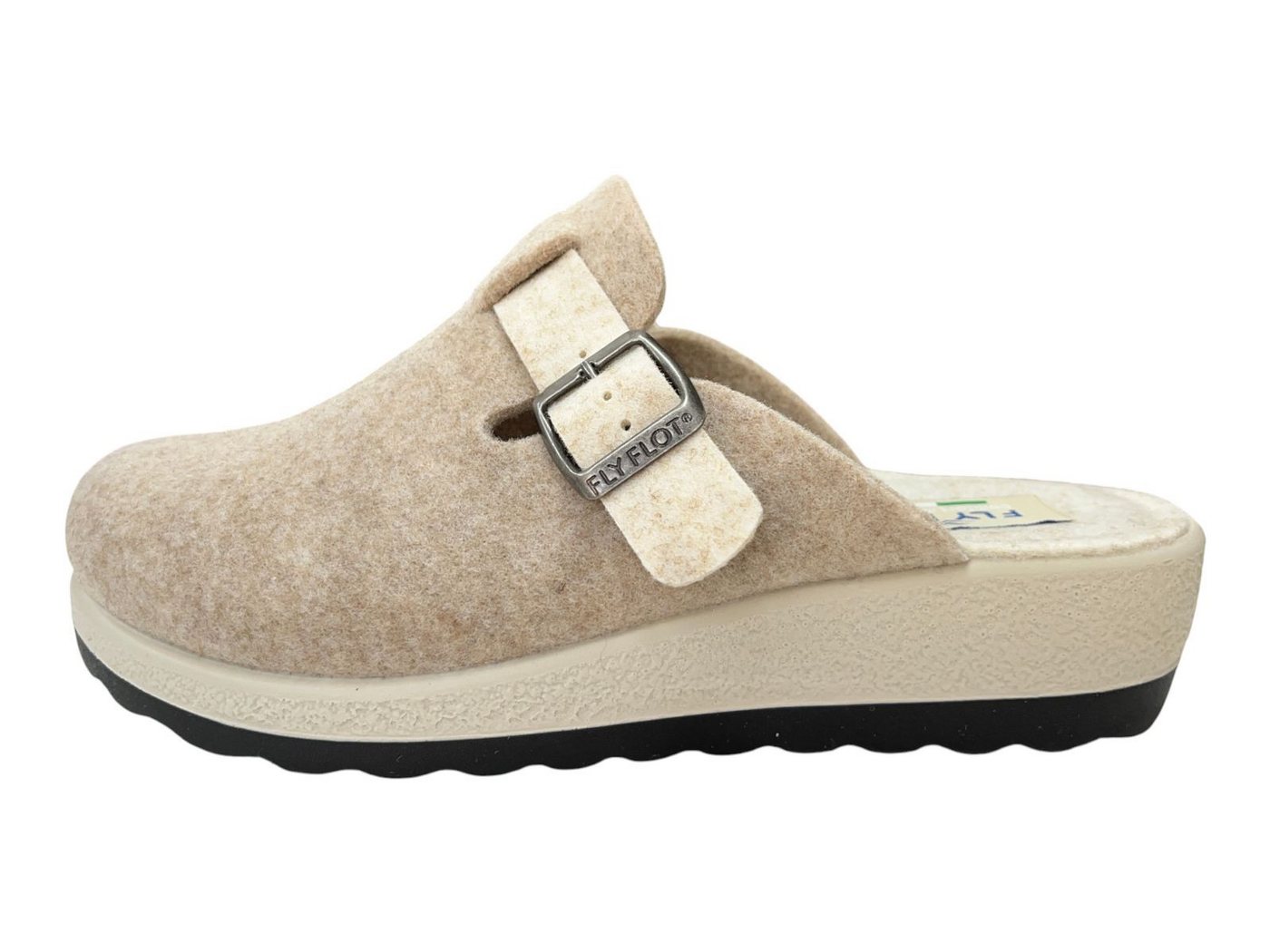 Fly Flot Damen Pantoffel 330056-02 dark beige Hausschuh