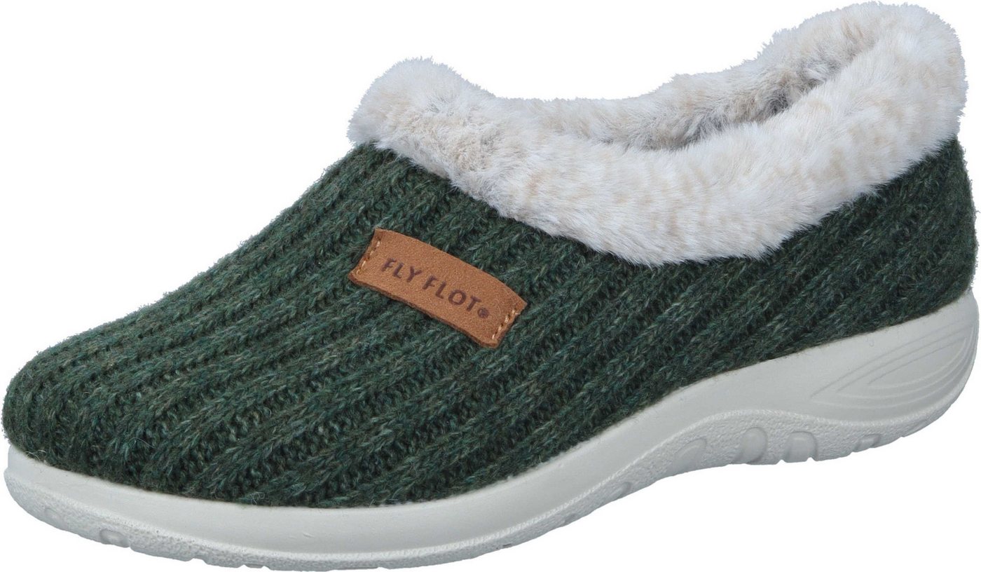 Fly Flot Hausschuhe Hausschuh aus Flauschstoff (grün)