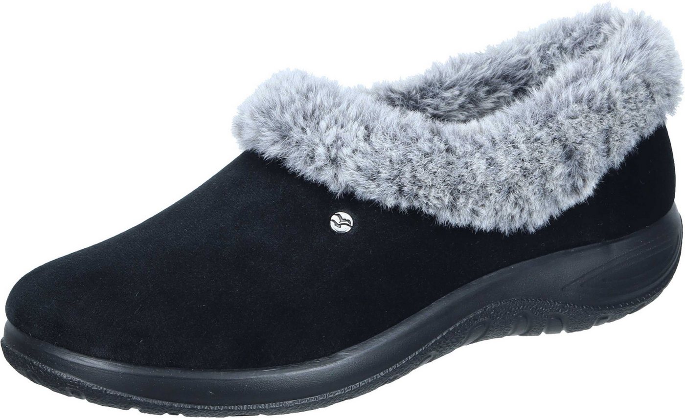 Fly Flot Hausschuhe Hausschuh aus Flauschstoff (schwarz)