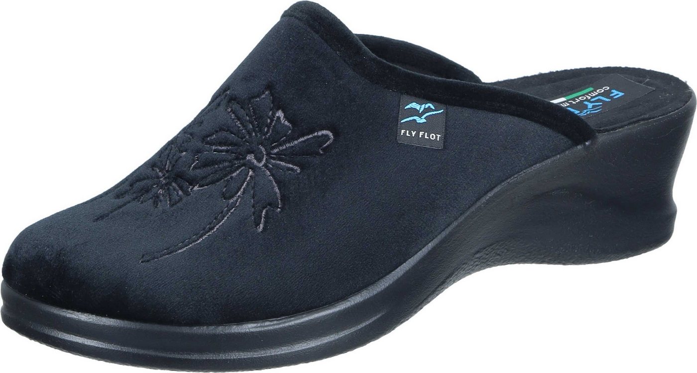 Fly Flot Hausschuhe Hausschuh aus Textil (schwarz)