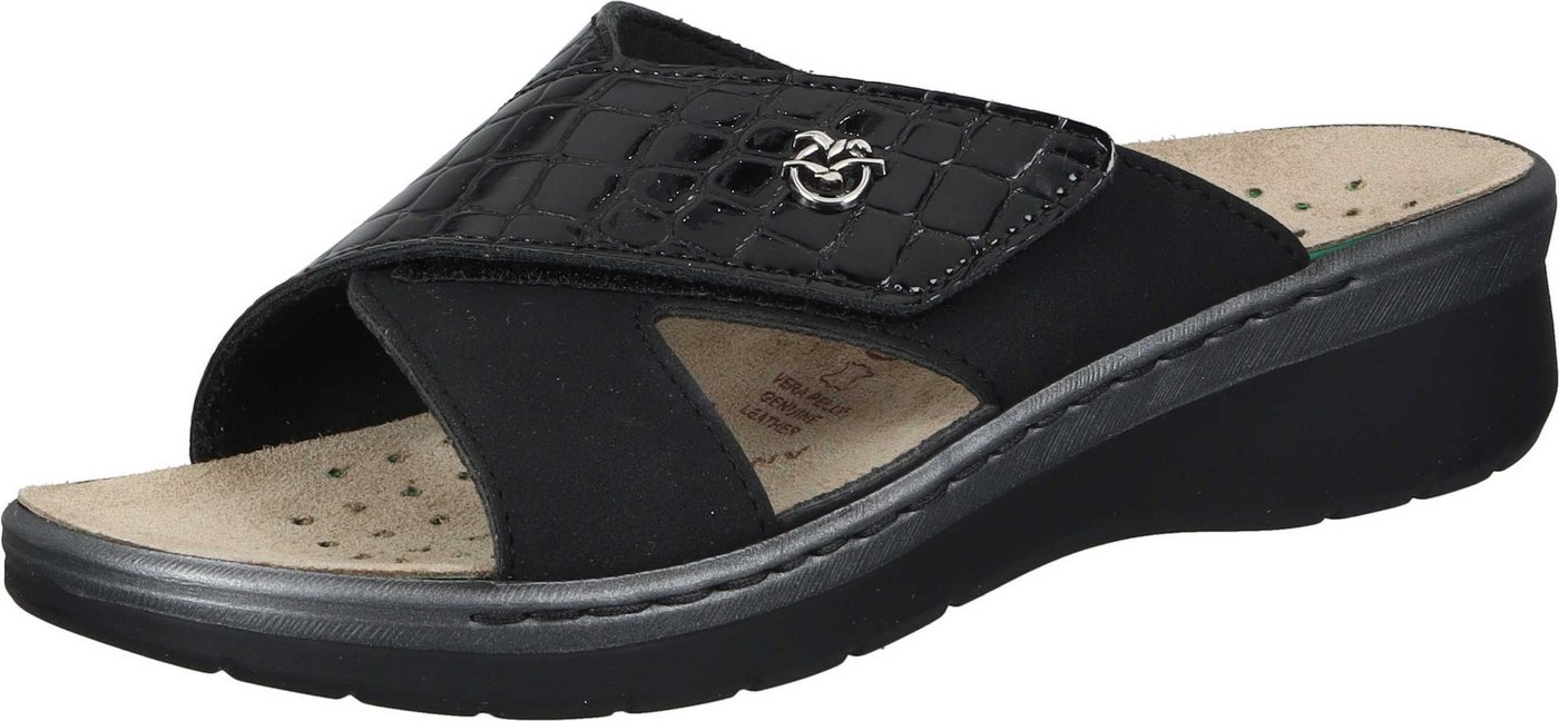 Fly Flot Pantoletten Pantolette aus strapazierfähigem Synthetik (schwarz)