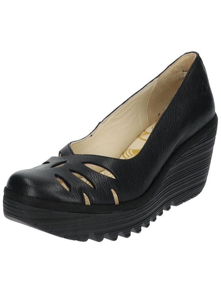 Fly London Pumps Leder Keilpumps (schwarz)
