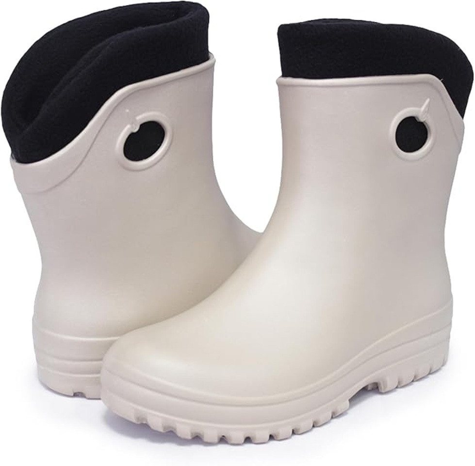 Fortmen Federleichte EVA Gefütterte halbhohe Gummistiefel Damen Thermo 36-41 Gummistiefel wasserdicht