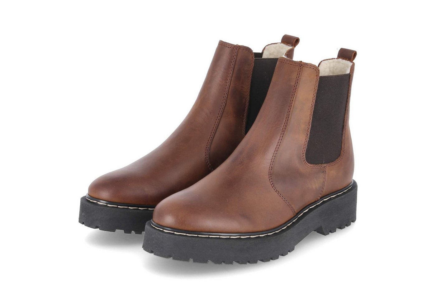 Fräulein Frida F-8396 Olivia Tabaco Damen Glattleder braun Winterstiefel