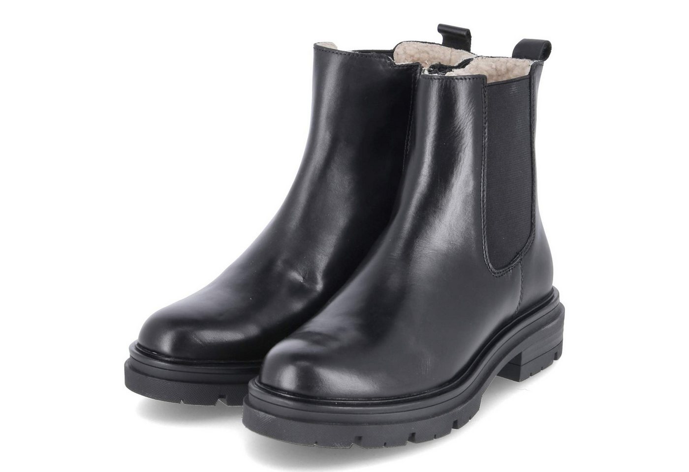 Fräulein Frida Jae-20 black Damen Glattleder schwarz Winterstiefel