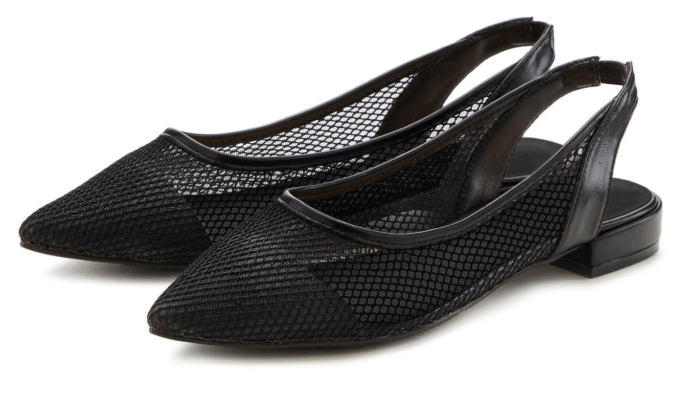 French Connection Ballerina Slingballerina, Riemchenballerina, Halbschuh, Slipper, Sandale VEGAN