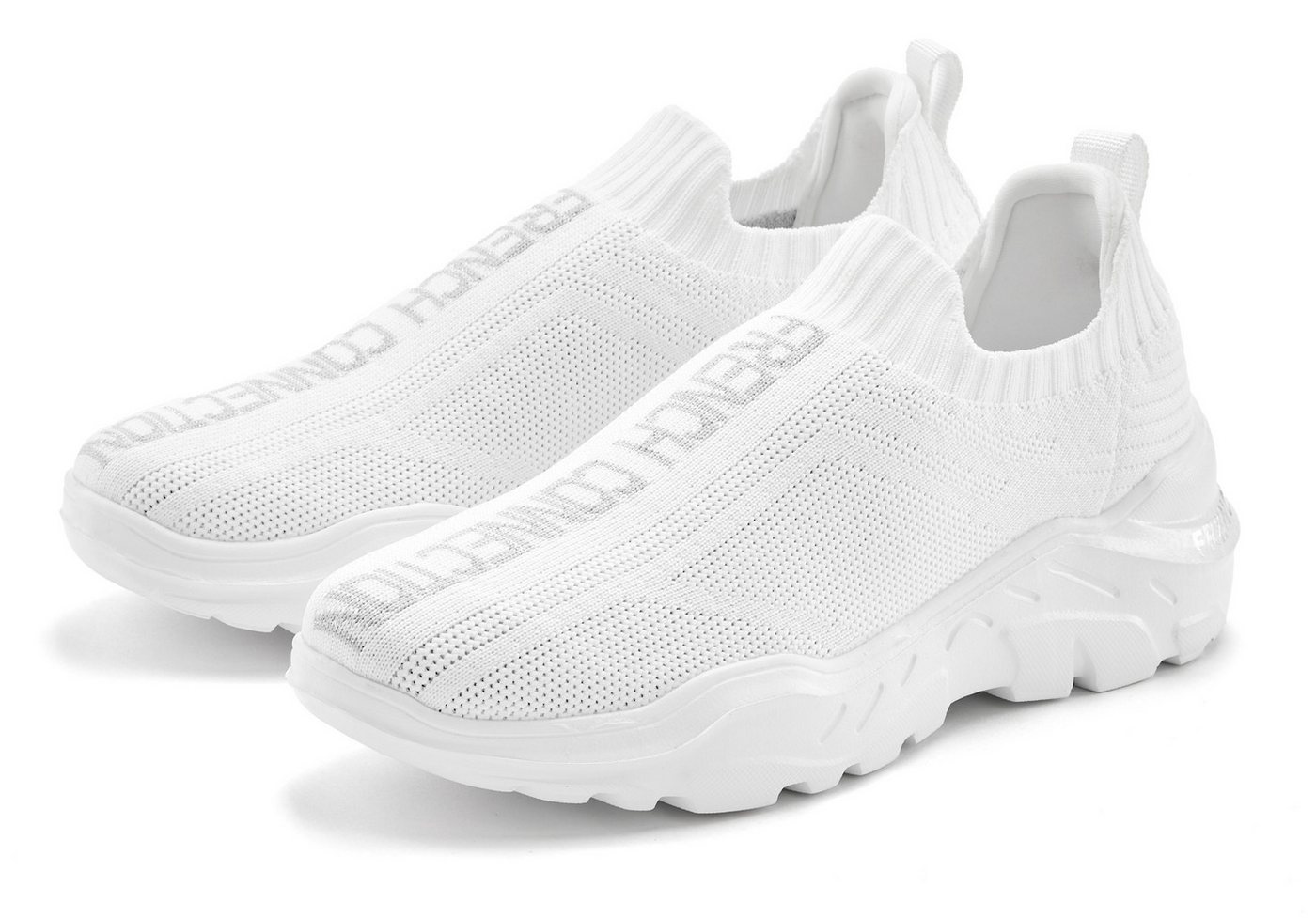 French Connection Sneaker Slipper, Halbschuh, Freizeitschuh zum Reinschlüpfen VEGAN (weiß)