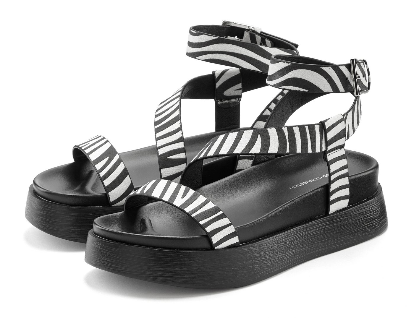 French Connection Sommerschuh, Plateausandale, Plateausandalette, Sandale Sommerschuh, Sandalette, offener Schuh, Pantolette