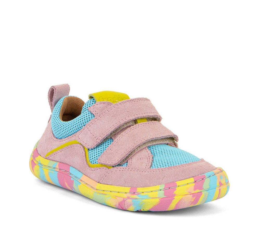froddo® BAREFOOT BAZE Barfußschuh Klettschuh, Sneaker, Freizeitschuh mit bunter Laufsohle (bunt/rosa)