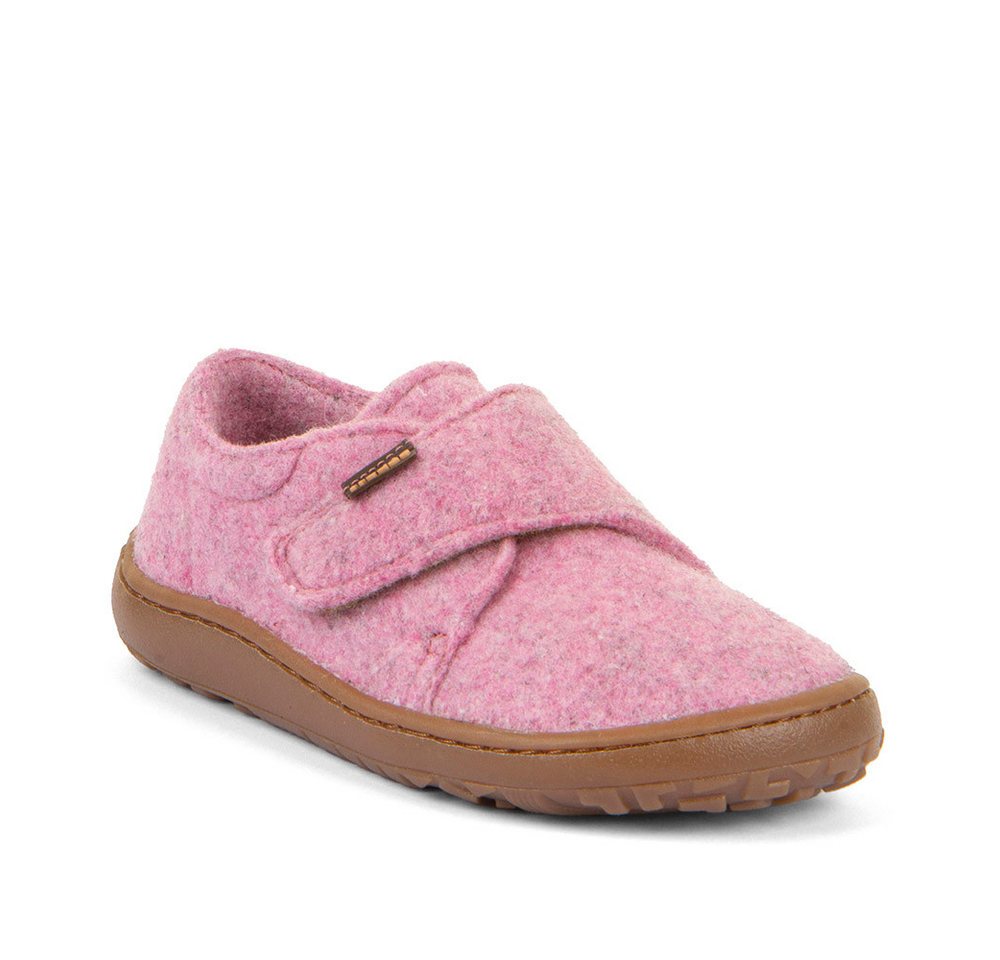 froddo® BAREFOOT WOOLY Hausschuh Klettschuh, Kindergartenschuh mit Wollfutter (rosa)