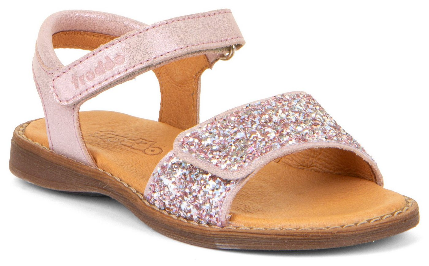froddo® Lore Sparkle Sandale Sommerschuh, Klettschuh, Sandalette, mit zwei Klettverschlüsse (rosa)