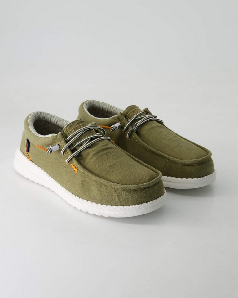 Fusion Jack stone washed canvas Slipper Obermaterial: Textil (grün)