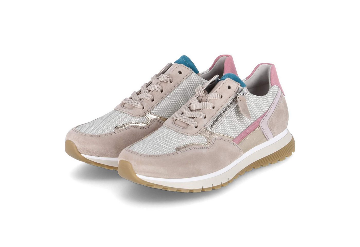 Gabor 66.378.63 Damen Synthetik silber Schnürschuh