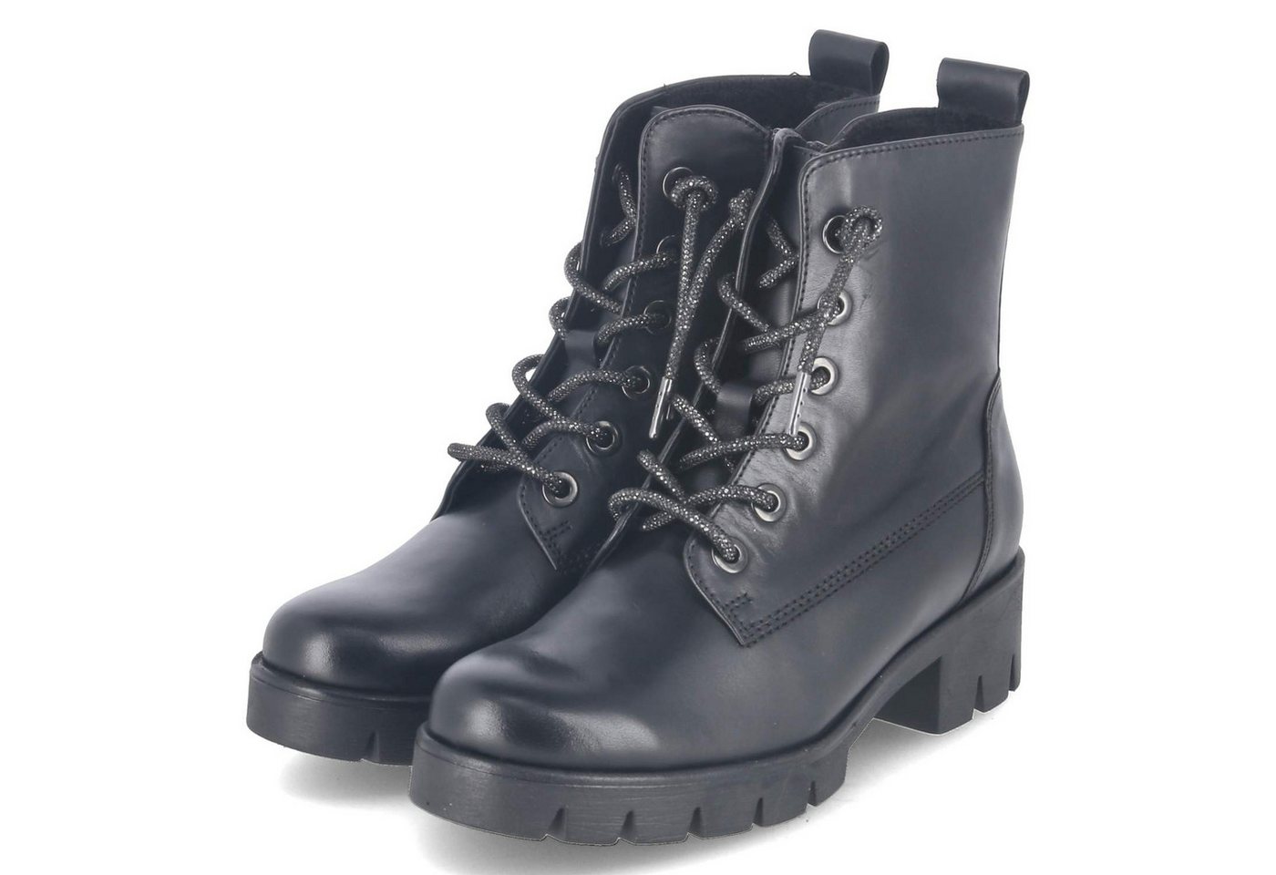 Gabor 71.711.37 Damen Glattleder schwarz Schnürstiefel