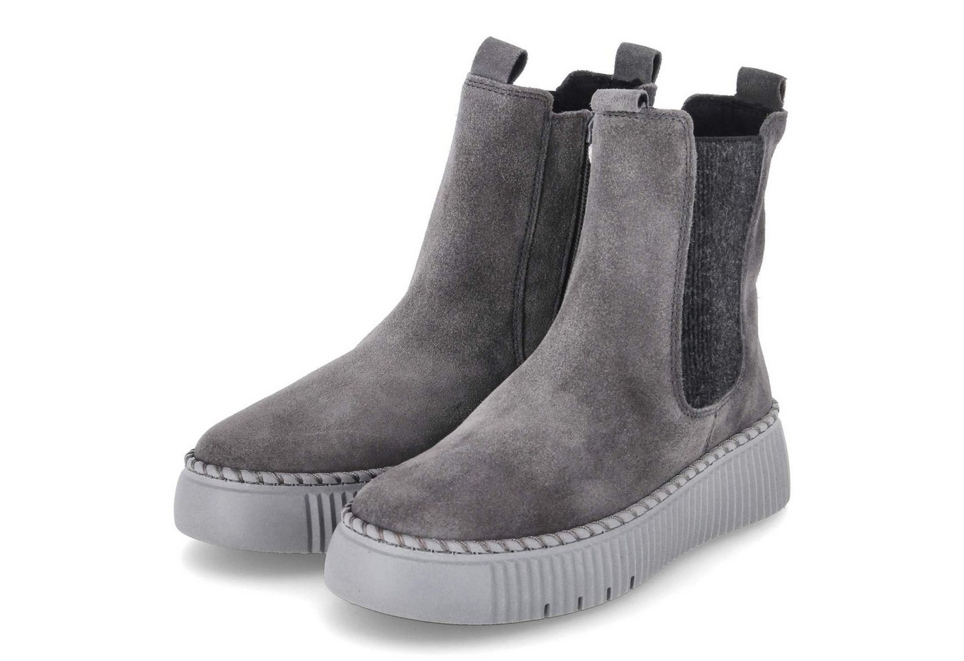 Gabor 73.540.19 Damen Rauleder grau Schlupfstiefel