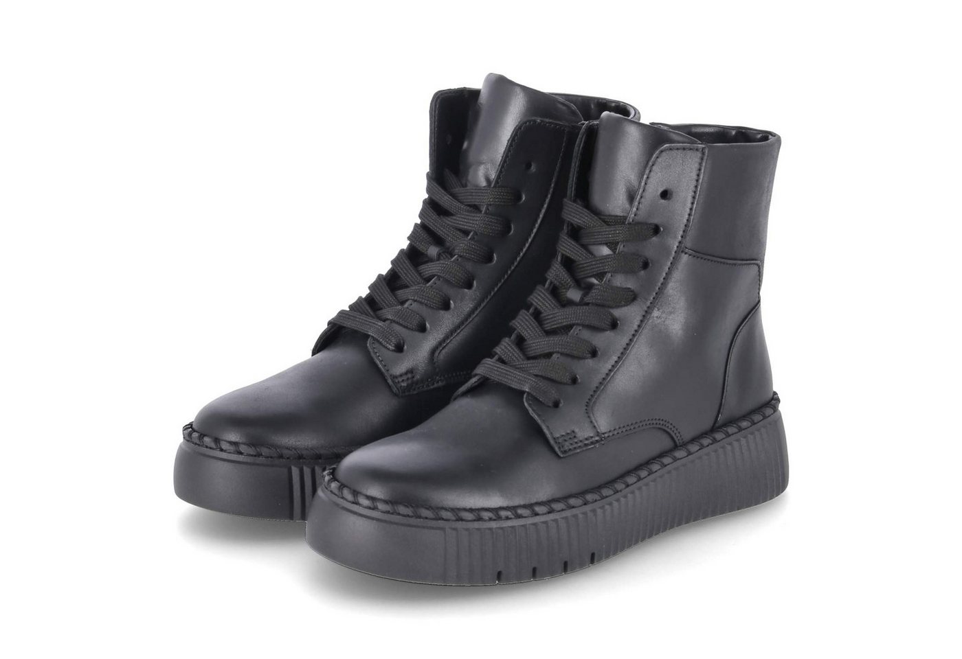 Gabor 73.541.27 Damen Glattleder schwarz Schnürstiefel