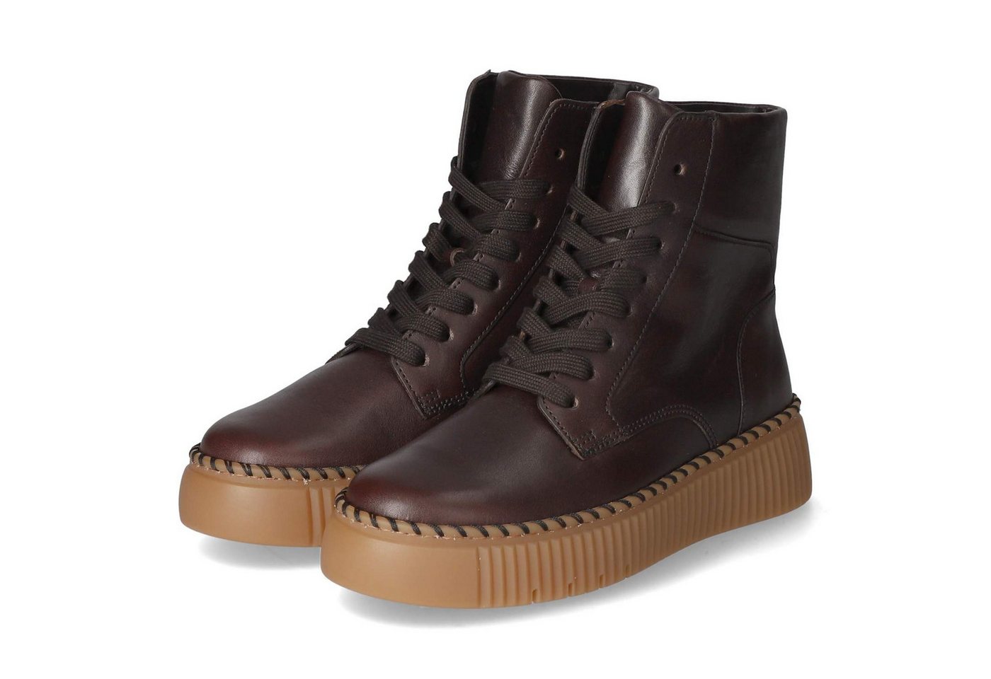 Gabor 73.541.28 Damen Glattleder braun Schnürstiefel