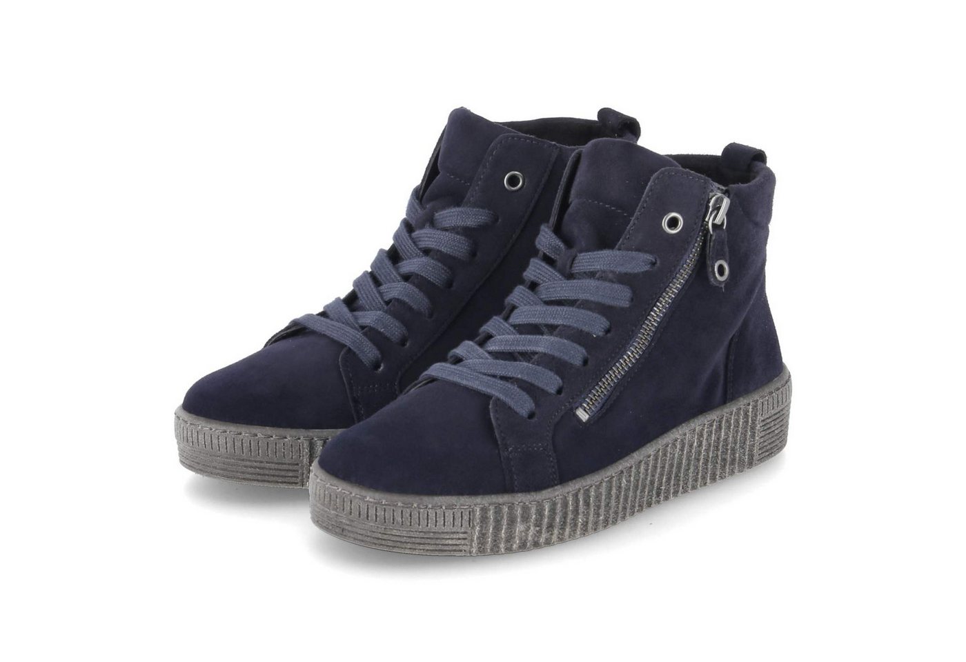 Gabor 73.730.16 Damen Rauleder blau Schnürstiefel