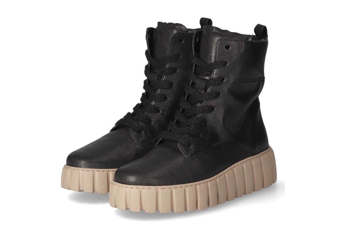 Gabor 76.786.57 Damen Glattleder schwarz Schnürstiefel