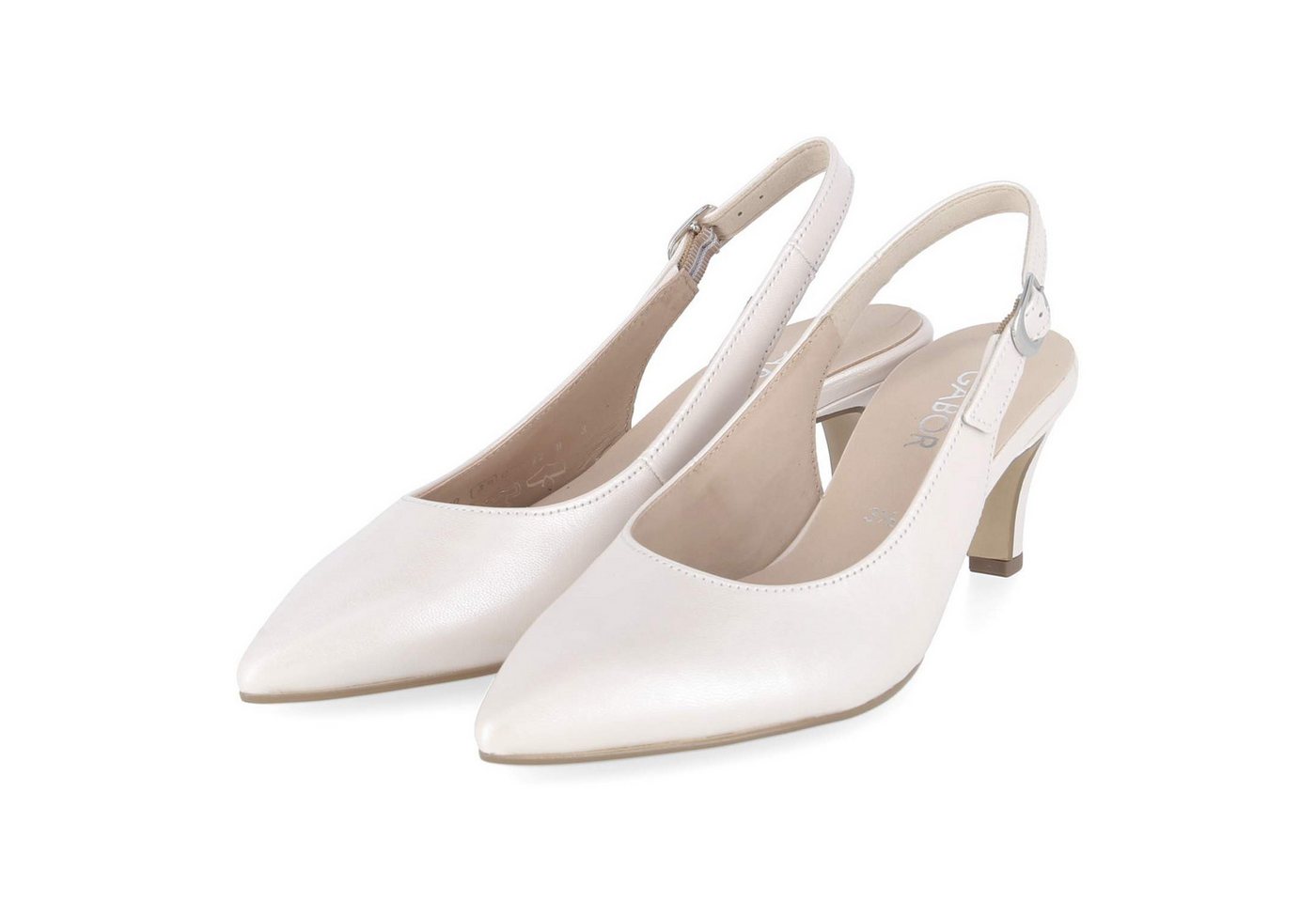Gabor 81.590.61 Damen Glattleder weiss Slingpumps