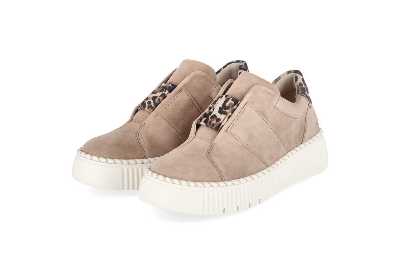 Gabor 83.242.32 Damen Rauleder beige Schnürschuh