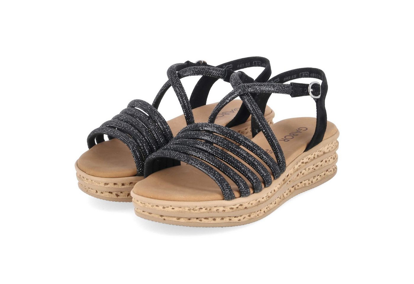Gabor 84.555.87 Damen Leder und Synthetik black Sandalette