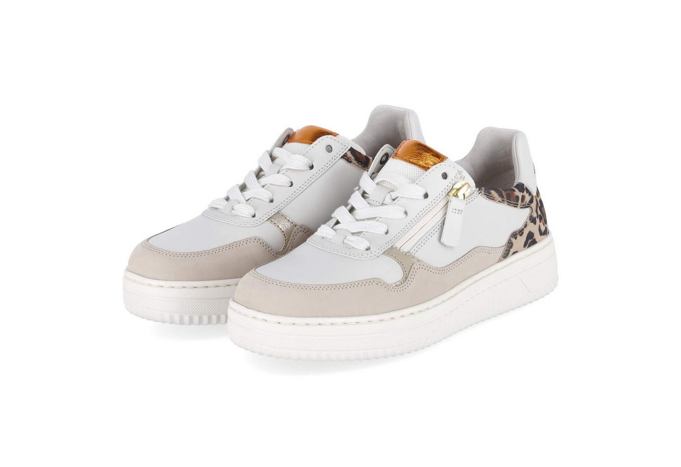 Gabor 86.408.61 Damen Leder & Textil weiss Schnürschuh