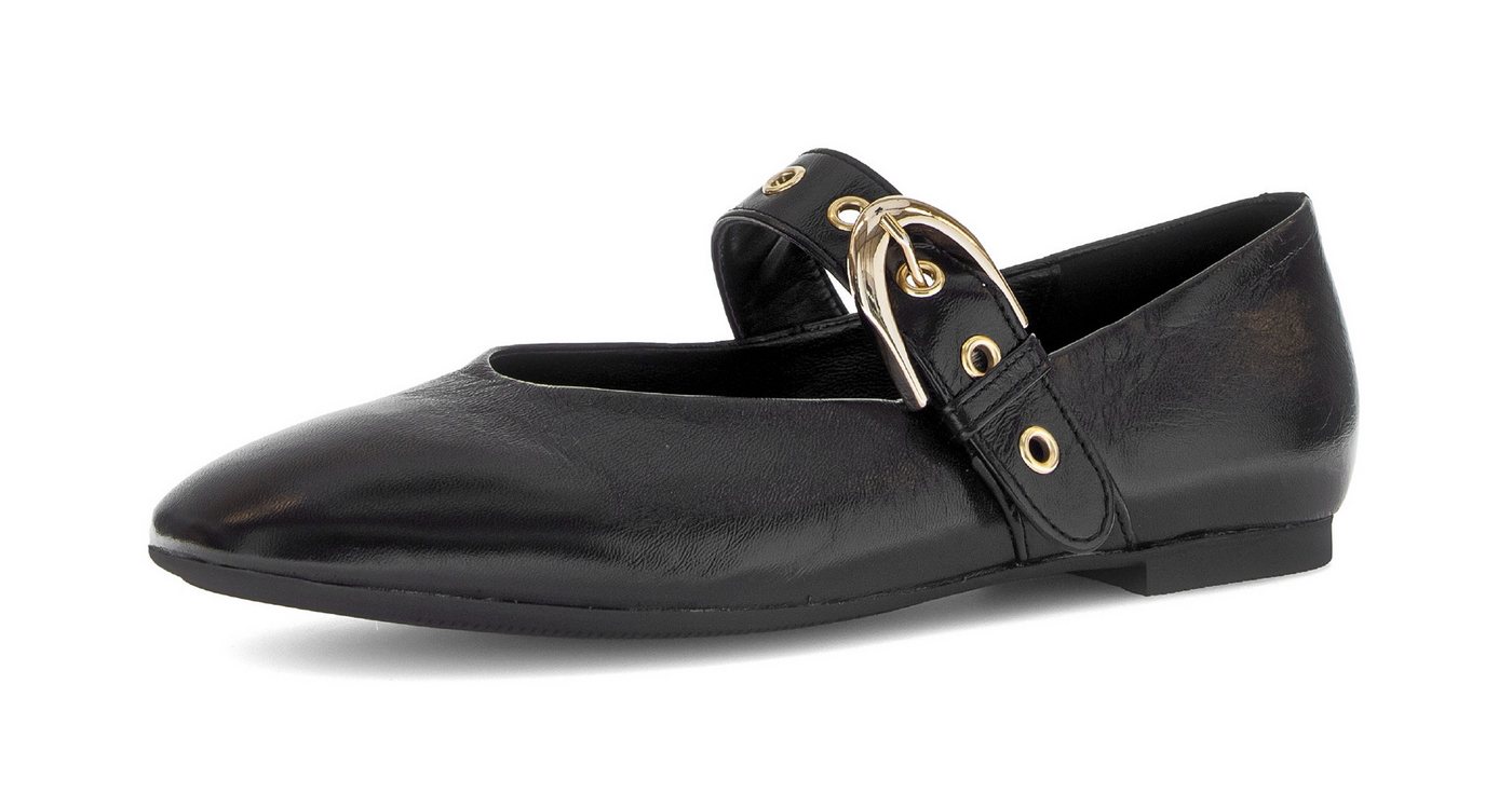 Gabor Ballerina, Businesschuh mit verstellbarer, goldfarbener Schnalle