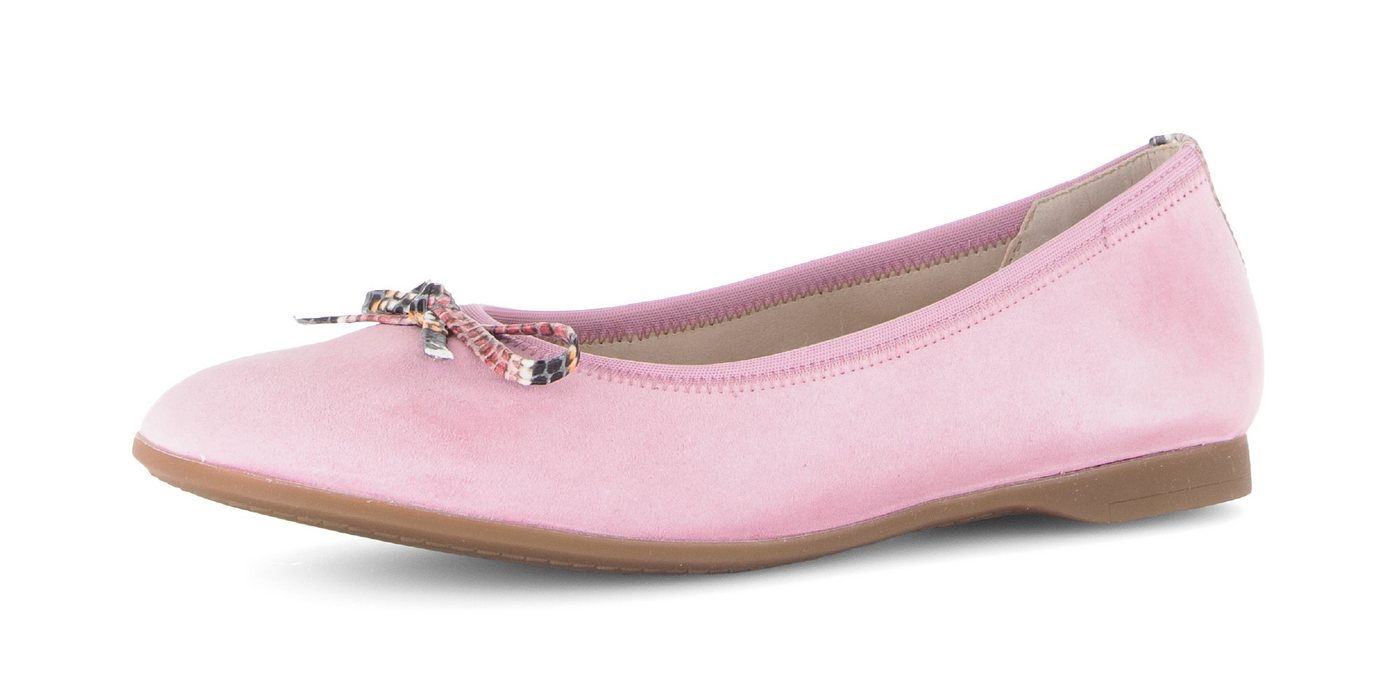 Gabor Ballerina Businessschuh, Flats, Schlupfschuh mit Zierscheife (rosa)