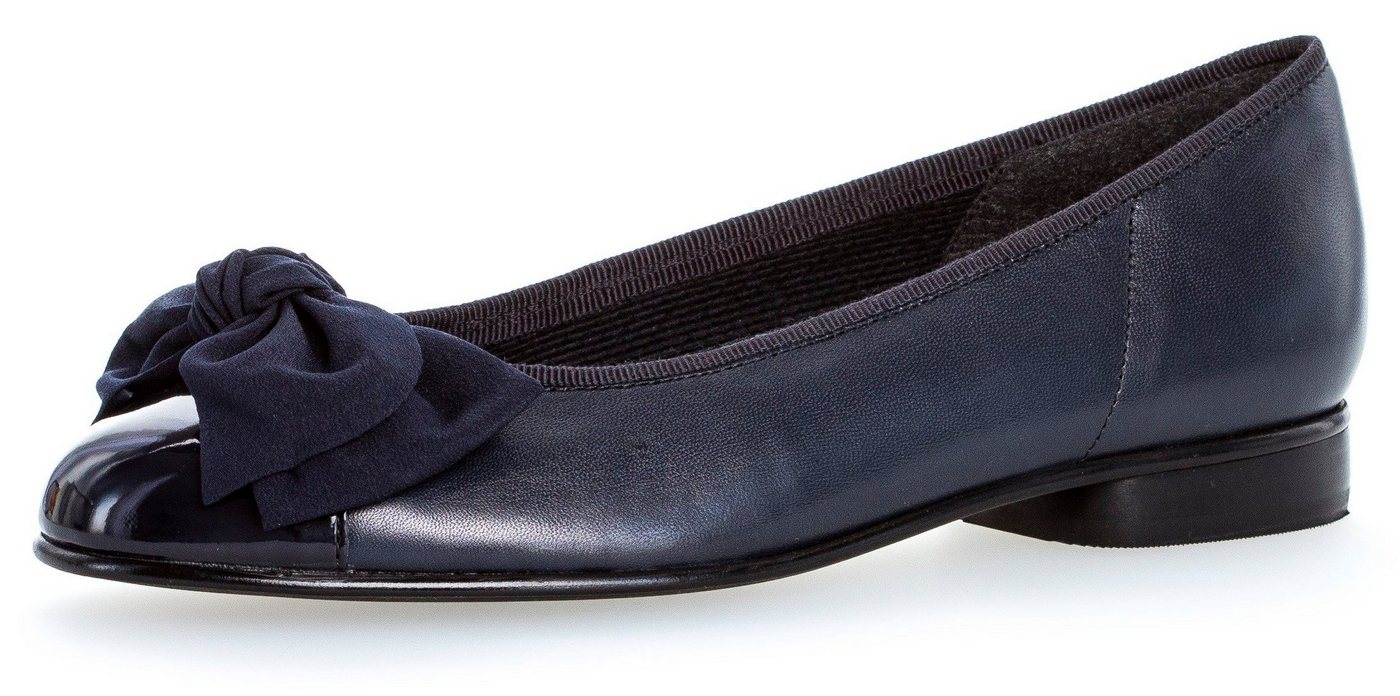 Gabor Ballerina Flats, Kitten Heel, Festliche Schuhe mit aufwendiger Schleife