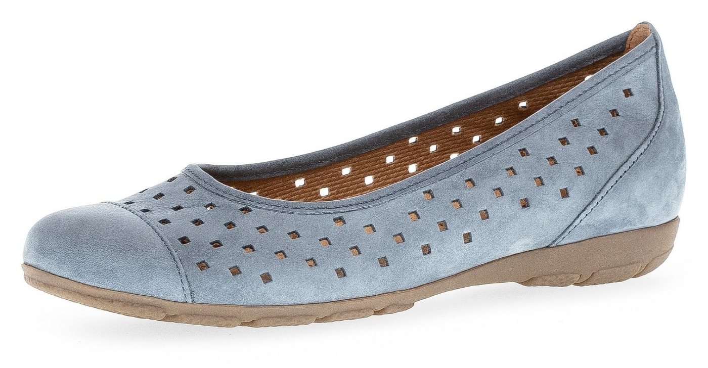Gabor Ballerina, Slipper, Businessschuh, Halbschuh mit Hovercraft Luftkammerlaufsohle (blau)