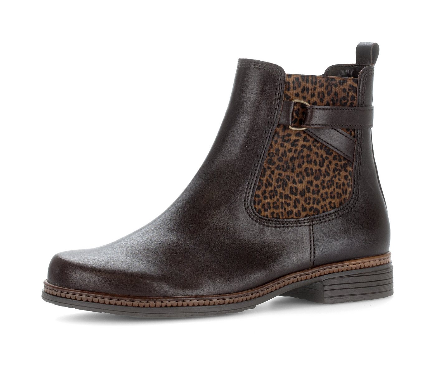 Gabor Chelseaboots, Blockabsatz, Stiefelette, Businessmode mit Stretcheinsatz (braun)