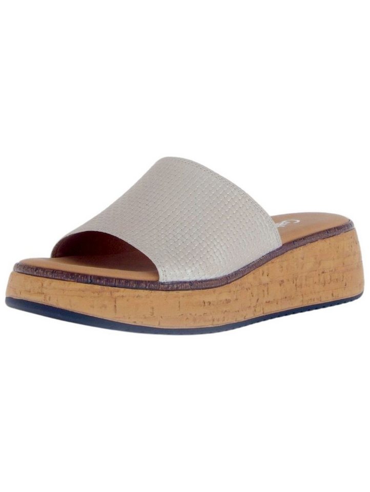 Gabor Comfort Pantoletten Leder Pantolette (beige/silber)