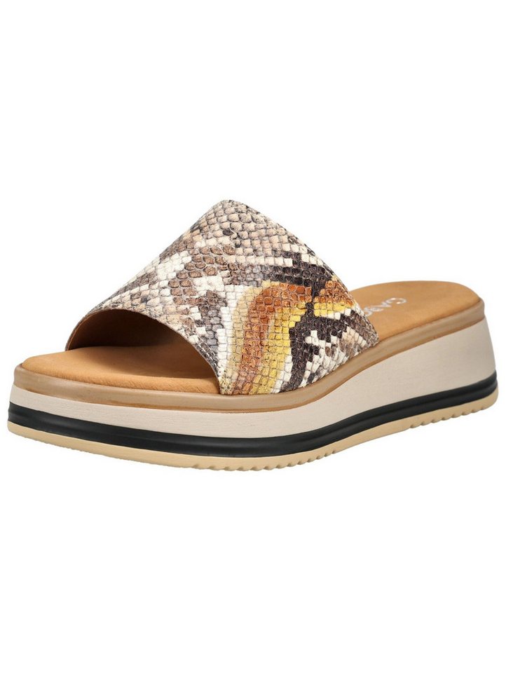 Gabor Comfort Pantoletten Leder Pantolette (gelb/weiß)