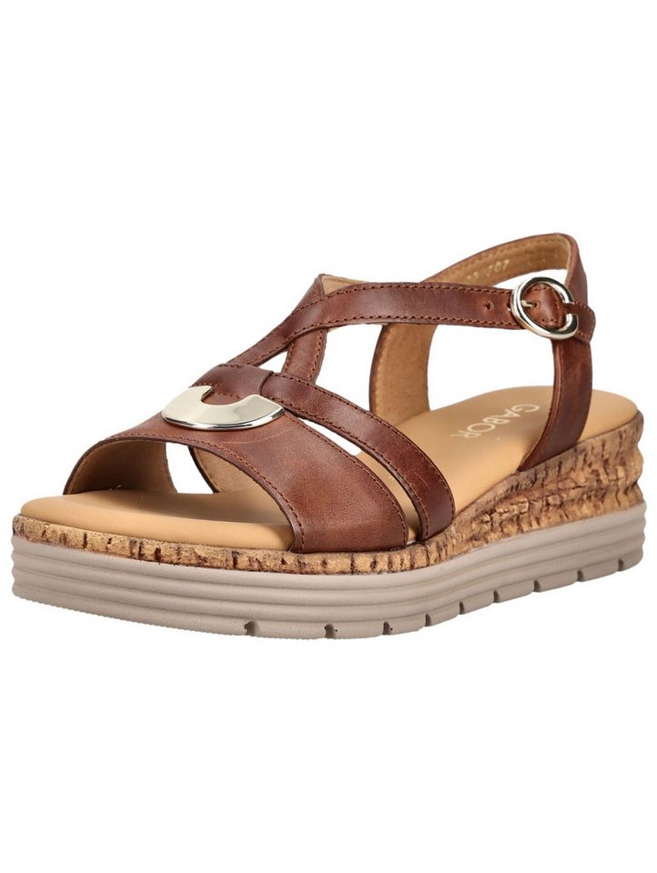 Gabor Comfort Sandalen Glattleder Keilsandalette (braun)