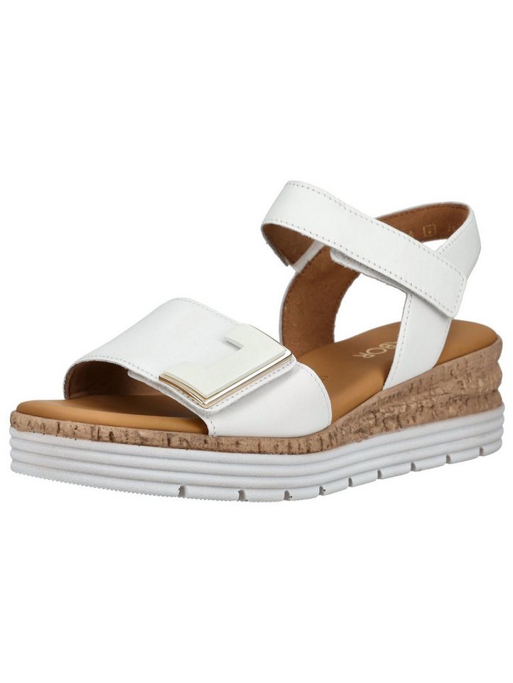 Gabor Comfort Sandalen Glattleder Keilsandalette (weiß)