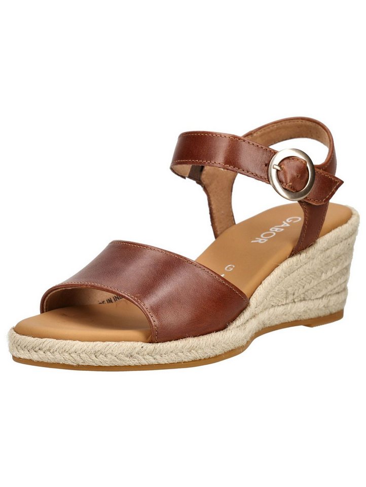Gabor Comfort Sandalen Leder Keilsandalette (braun)