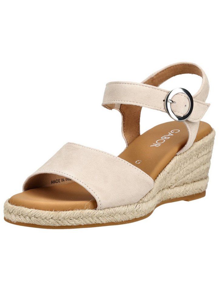 Gabor Comfort Sandalen Leder Keilsandalette (beige)