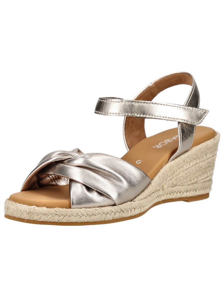 Gabor Comfort Sandalen Leder Keilsandalette (gold)
