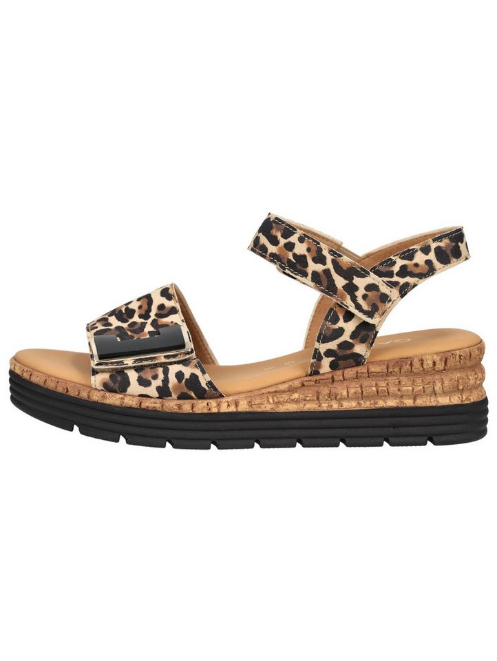 Gabor Comfort Sandalen Leder Keilsandalette (Leopard)