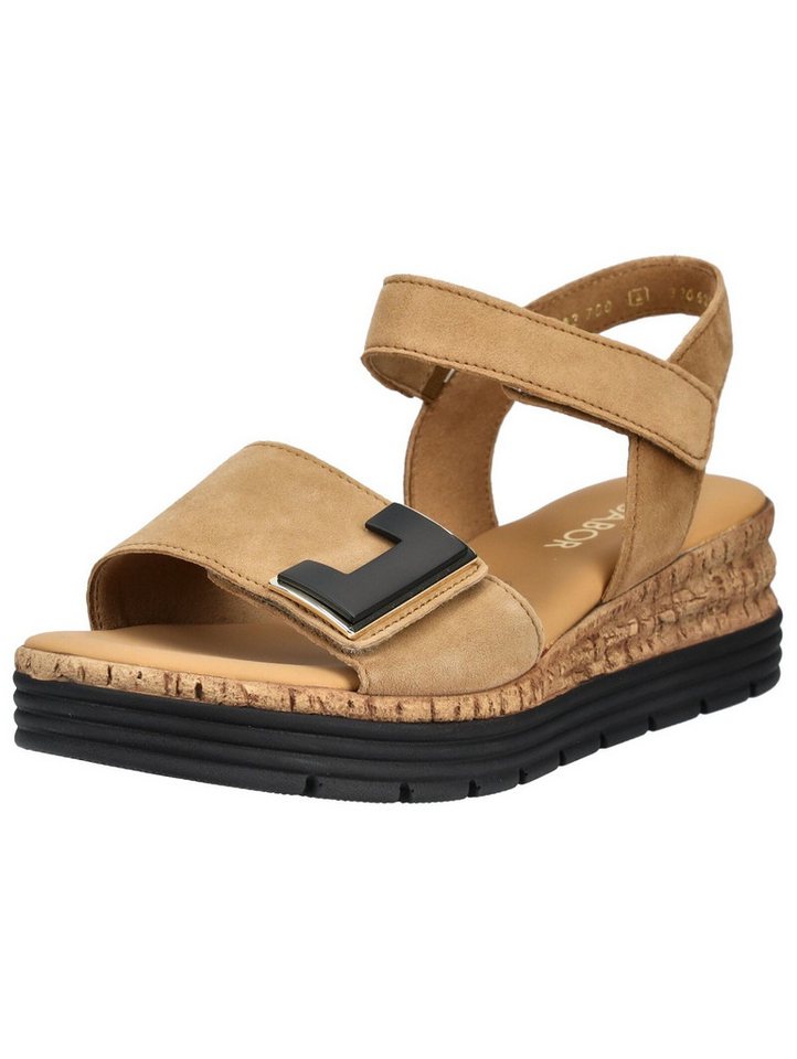 Gabor Comfort Sandalen Leder Keilsandalette (silber)