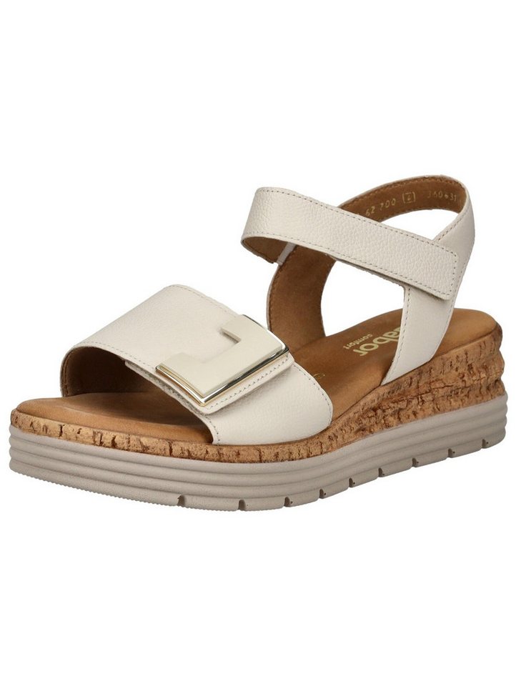 Gabor Comfort Sandalen Leder Keilsandalette (weiß)