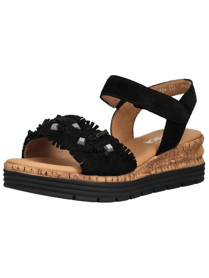 Gabor Comfort Sandalen Leder Riemchensandale (schwarz)
